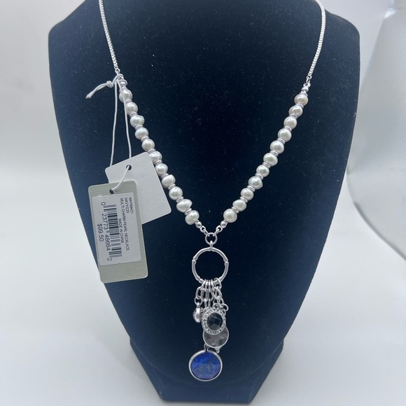 Silver Coast Pearl Layered Chain Necklace Tommy Bahama Silver and White Pearl Necklace